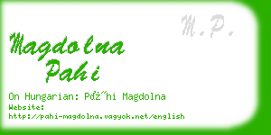 magdolna pahi business card